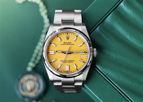 rolex oyster perpetual yellow 36mm|rolex oyster perpetual 36 2022.